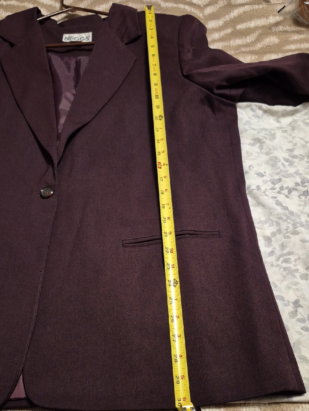 Vintage-Briggs New York Women's Deep Plum Single-Button Blazer Size 16W - Picture 6 of 8